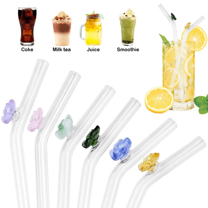 butterfly glass straws
