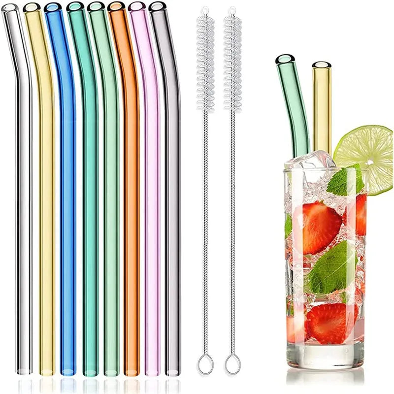 Multicolor Glass Straw