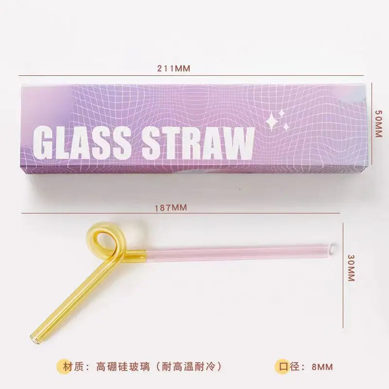 dual color crazy glass straws