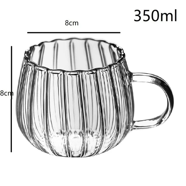 Aesthetic Ribbed Glass Cup